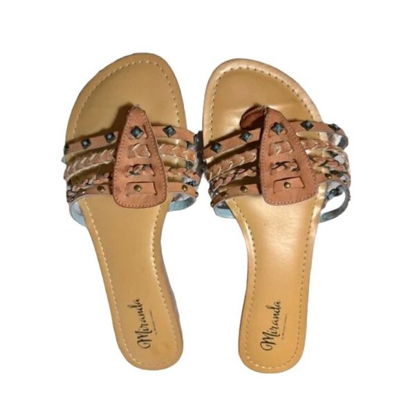 Miranda Lambert Turquoise and Tan Sandals, Women’s Size 10 - Picture 1 of 3